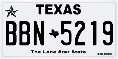 TX license plate BBN5219