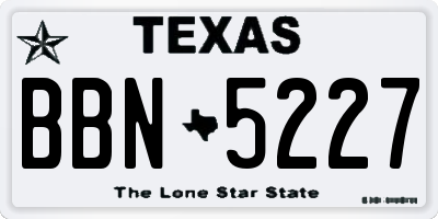 TX license plate BBN5227