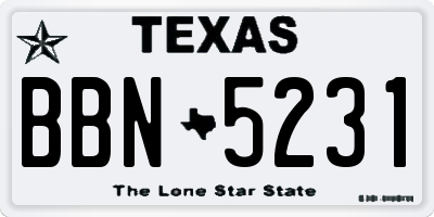 TX license plate BBN5231