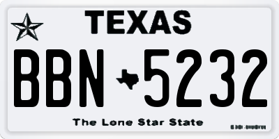 TX license plate BBN5232
