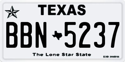 TX license plate BBN5237