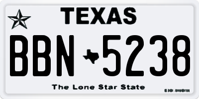 TX license plate BBN5238