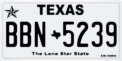 TX license plate BBN5239