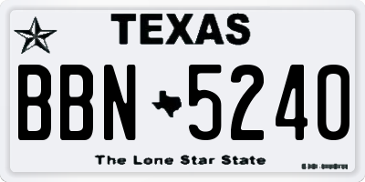 TX license plate BBN5240