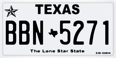 TX license plate BBN5271