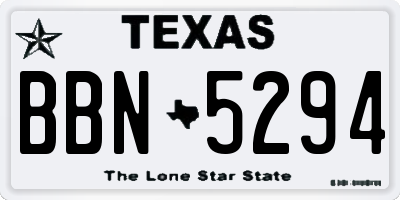 TX license plate BBN5294