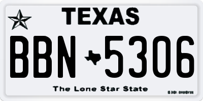 TX license plate BBN5306