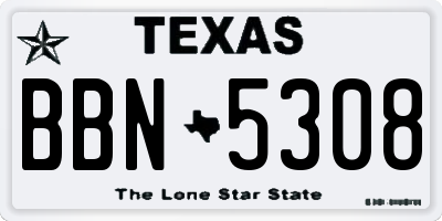 TX license plate BBN5308