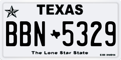 TX license plate BBN5329