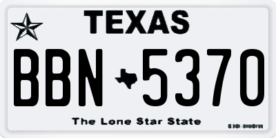 TX license plate BBN5370