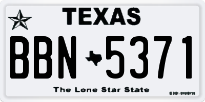 TX license plate BBN5371