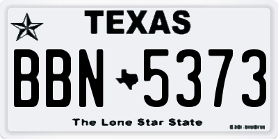 TX license plate BBN5373