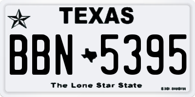 TX license plate BBN5395