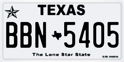 TX license plate BBN5405