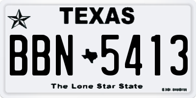 TX license plate BBN5413