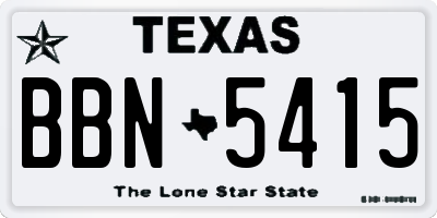 TX license plate BBN5415