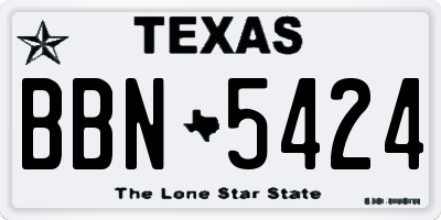 TX license plate BBN5424