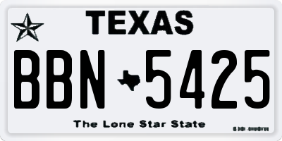 TX license plate BBN5425