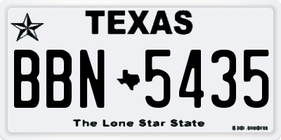 TX license plate BBN5435