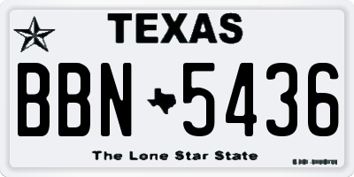 TX license plate BBN5436