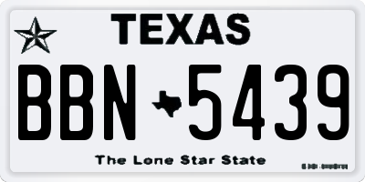 TX license plate BBN5439