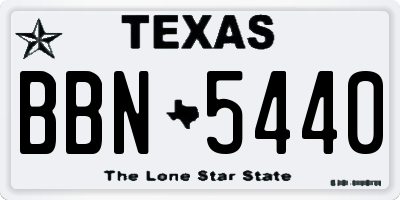 TX license plate BBN5440