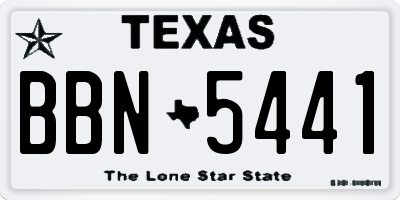TX license plate BBN5441