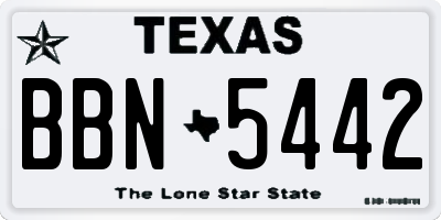 TX license plate BBN5442