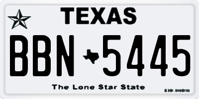 TX license plate BBN5445