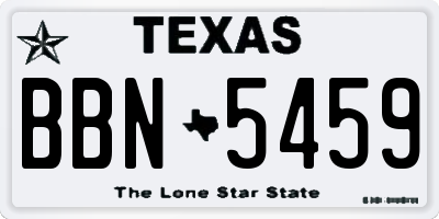 TX license plate BBN5459