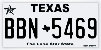 TX license plate BBN5469
