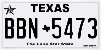 TX license plate BBN5473