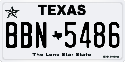 TX license plate BBN5486