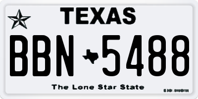 TX license plate BBN5488