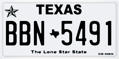TX license plate BBN5491