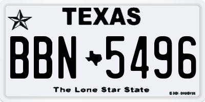 TX license plate BBN5496
