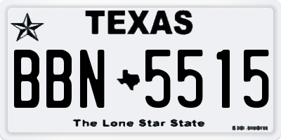 TX license plate BBN5515