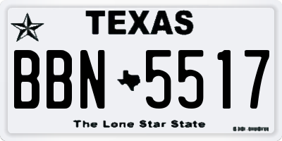 TX license plate BBN5517