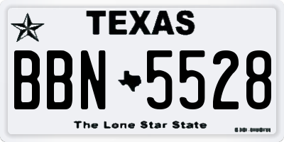 TX license plate BBN5528