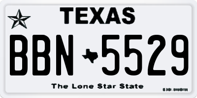TX license plate BBN5529