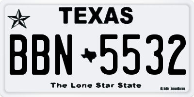 TX license plate BBN5532