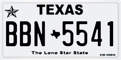 TX license plate BBN5541