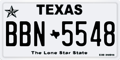 TX license plate BBN5548