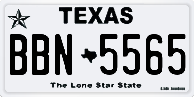 TX license plate BBN5565