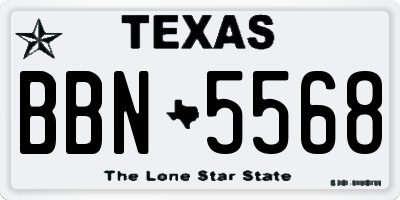TX license plate BBN5568