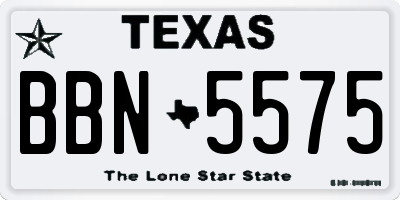 TX license plate BBN5575