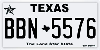 TX license plate BBN5576