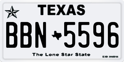TX license plate BBN5596