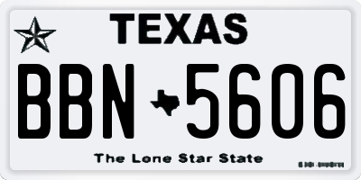 TX license plate BBN5606