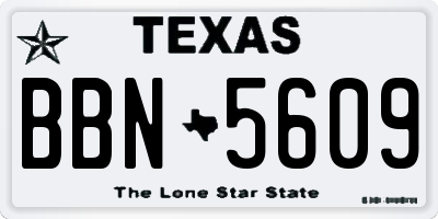TX license plate BBN5609